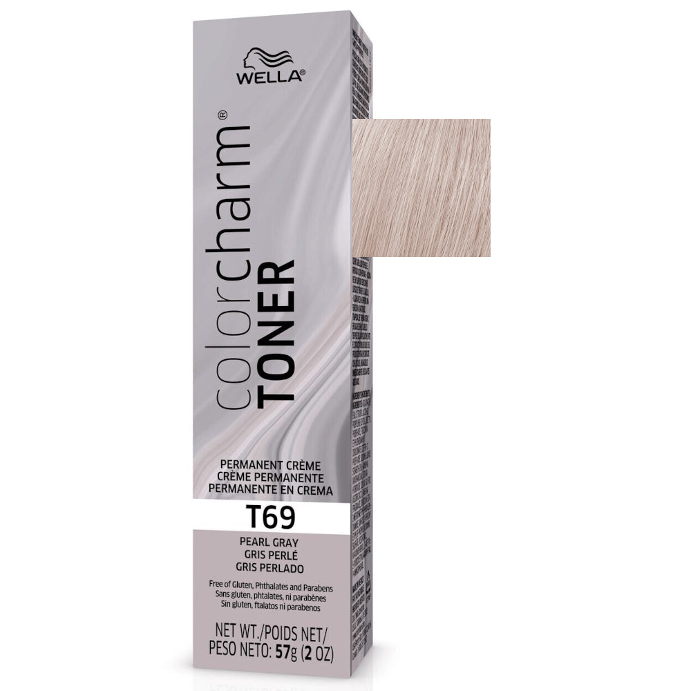 Wella T69 Pearl Gray - Brass Neutralizing Permanent Crème Toners for Enhanced Blondes - 2 oz. - 57 g
