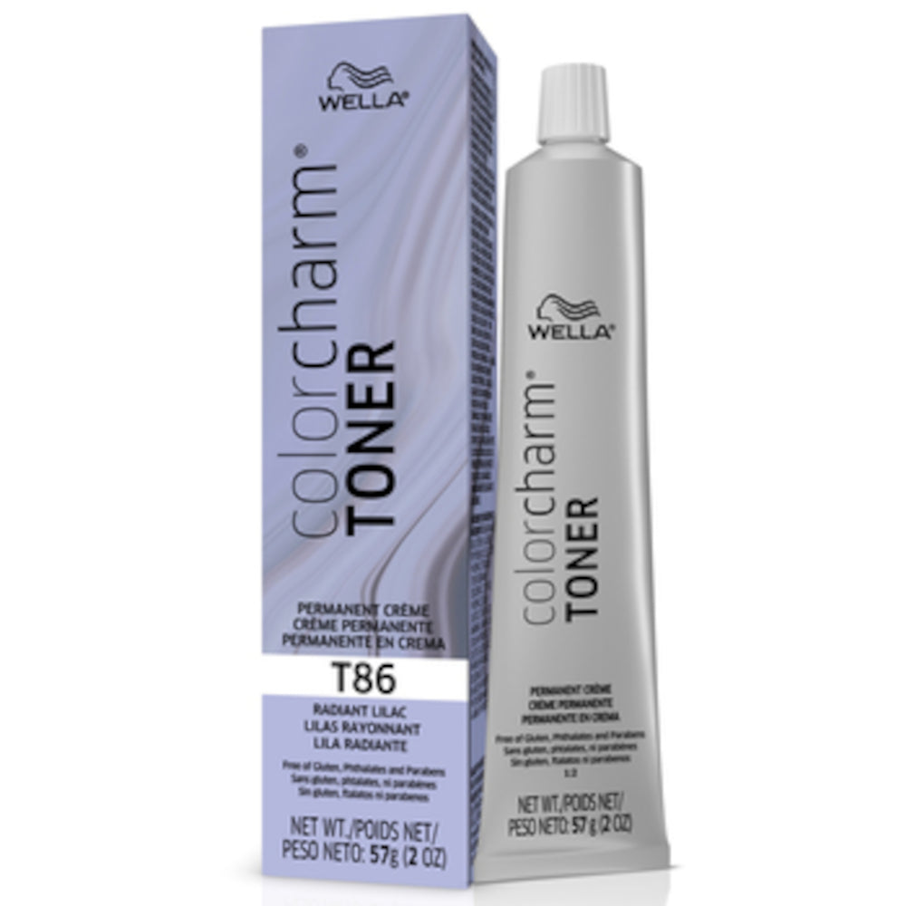 Wella T86 Radiant Lilac - Brass Neutralizing Permanent Crème Toners for Pastel Enhanced Blondes - 2 oz. - 57 g