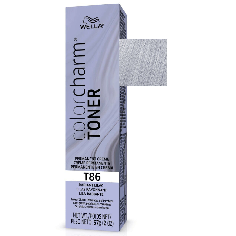 Wella T86 Radiant Lilac - Brass Neutralizing Permanent Crème Toners for Pastel Enhanced Blondes - 2 oz. - 57 g