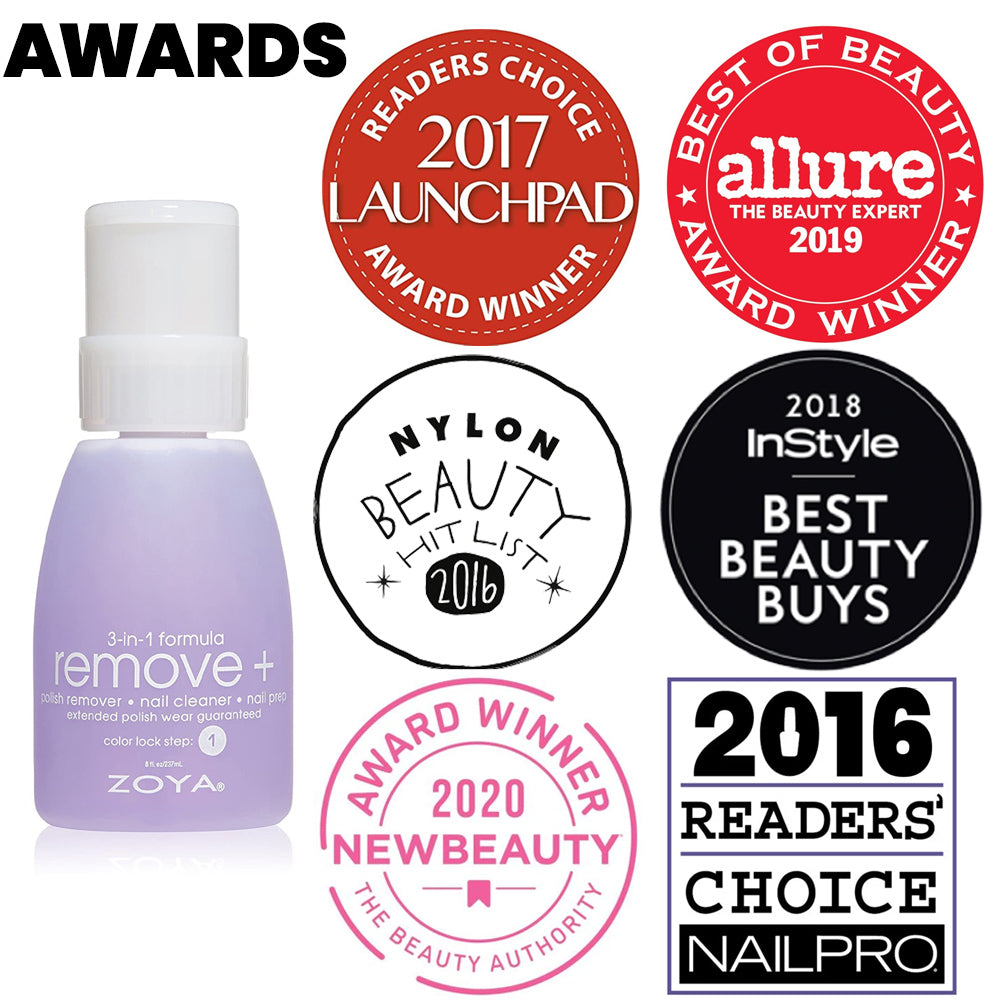 Zoya Remove+ 8 fl oz. | 3 in 1 Formula - Liquid Polish Remover Nail Cleaner Nail Prep
