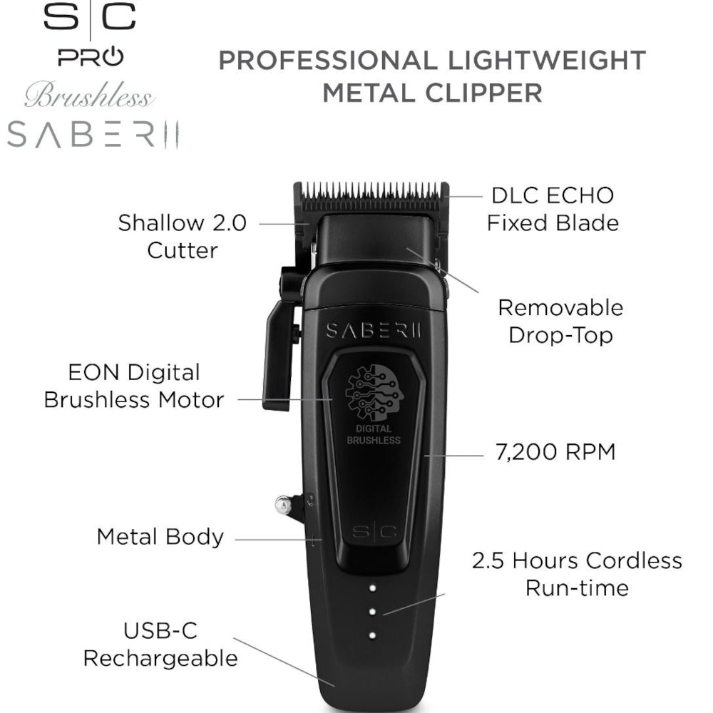 Stylecraft Saber 2.0 Brushless Clipper BLACK - SC617B