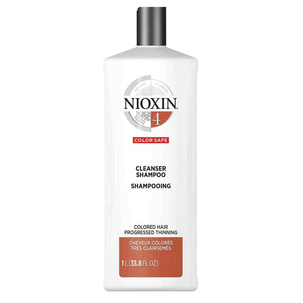 Nioxin System #4 - Cleanser Shampoo - 1 Litre - Colored Hair.  Progressed Thinning.