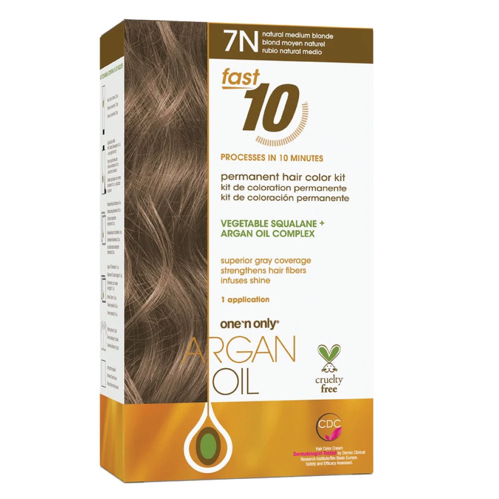 Sale One 'n Only Argan Oil Fast 10 Permanent Hair Color Kit 7N Natural Medium Blonde