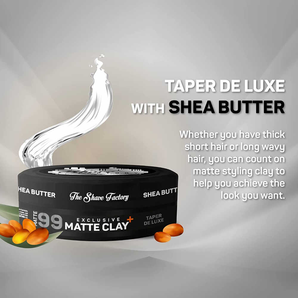 The Shave Factory Hair Styling Series - 99 Taper de Luxe Exclusive Matte Clay With Shea Butter - 150 mL