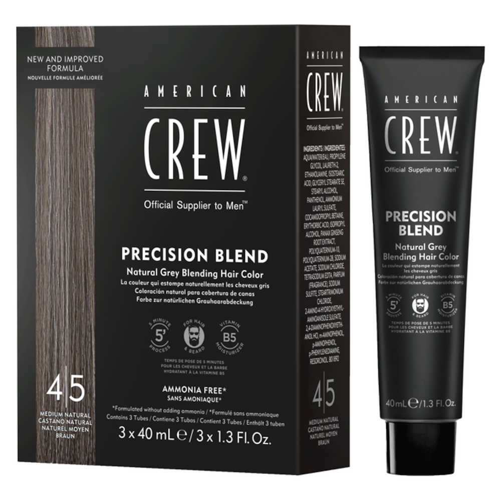 American Crew Precision Blend Colour - Natural Grey Coverage - Medium Natural - 3 x 40 mL