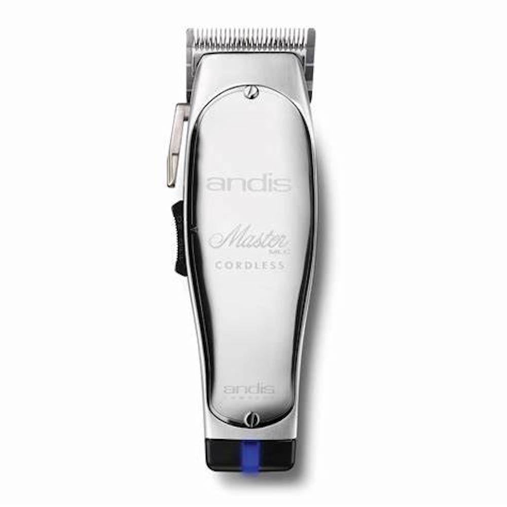 Andis Master Cordless Lithium Ion Adjustable Blade Hair Clippers, premium charging stand with adapter and blade guard & oil