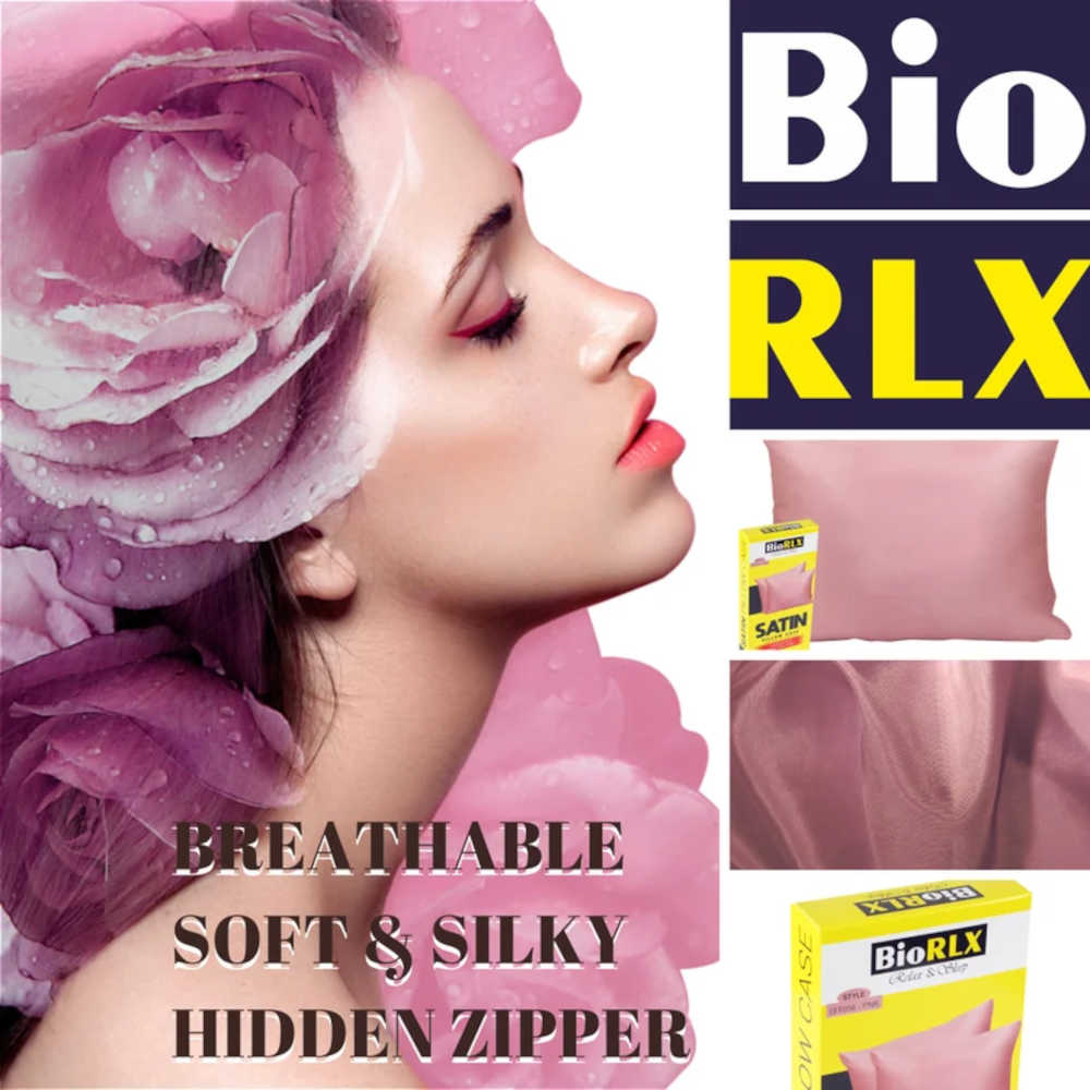 BioRLX Satin Pillow Case Pink - 100% Polyester Satin