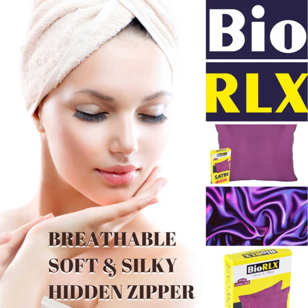 BioRLX Satin Pillow Case Plum - 100% Polyester Satin
