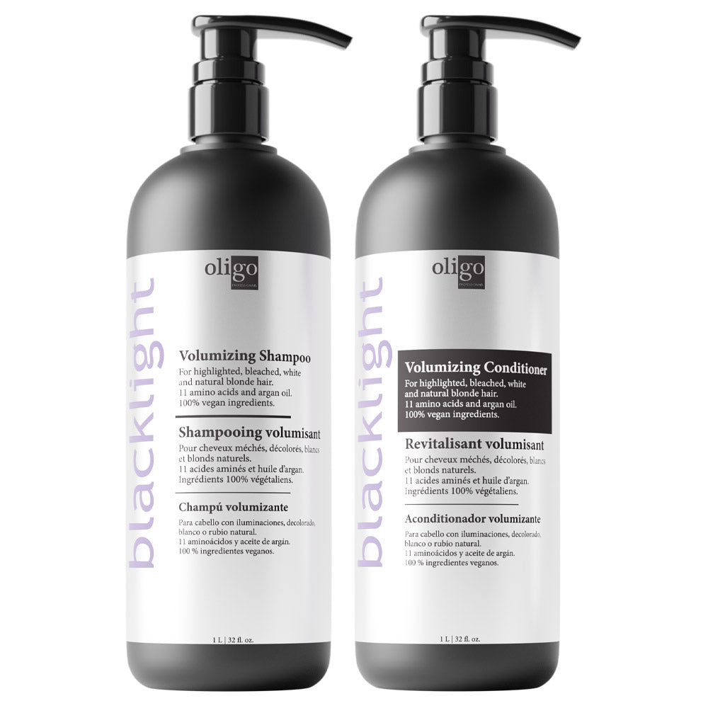 Blacklight Volumizing Shampoo and Conditioner Duo - 1 L - Colour protection. Sulfate, paraben & cruelty free