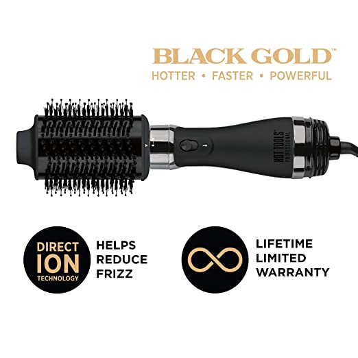 2.8" Hot Tools Professional One-Step Blowout - with Detachable Head Black Gold  - HT1096BGCN