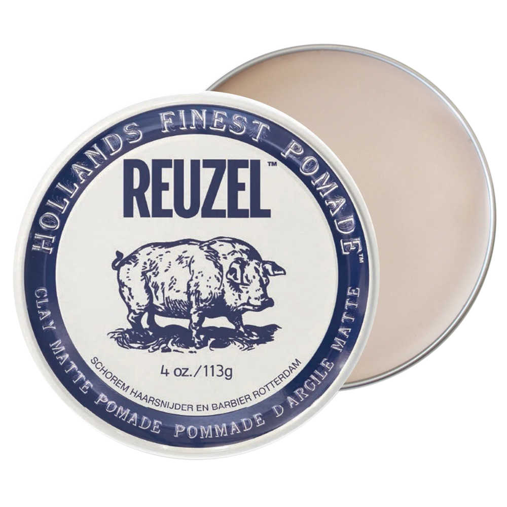 Reuzel Clay Matte Pomade 113 g (4 oz.) - Medium Hold With Light Shine Finish - For All Hair Types