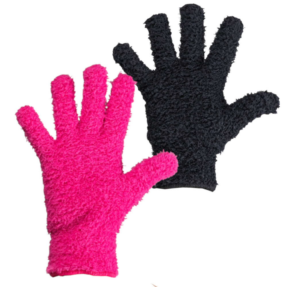 Framar Bleach Blender Gloves - Pack of 2 Microfibre Gloves (Black and Pink) - GLV-BB-2PK