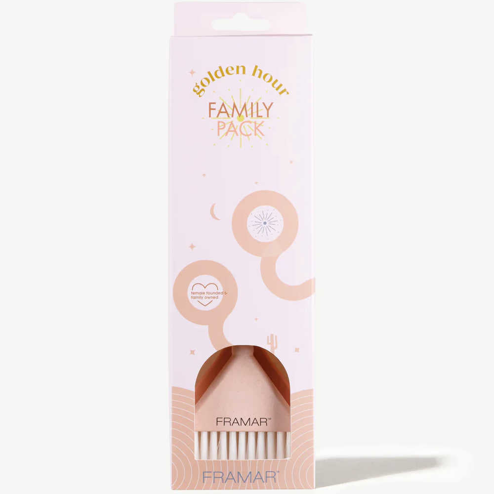 Framar Golden Hour Family Pack Hair Colouring Brushes - 3 Pack - For Hair Colouring & Highlighting