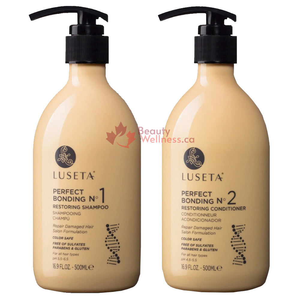 Luseta Combo Perfect Bonding No. 1 & 2 Restoring Shampoo & Conditioner 500 mL - Repair Damaged Hair For All Hair Types - Colour Safe