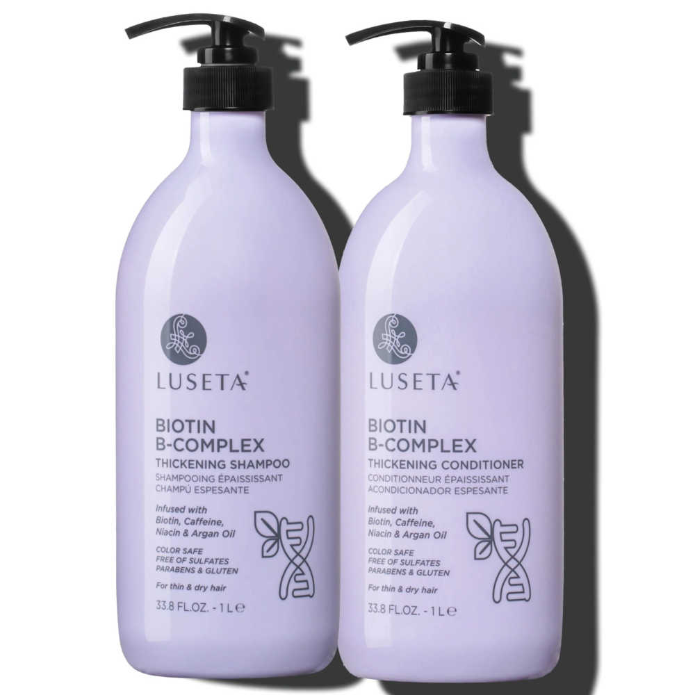 Luseta Biotin B-Complex Thickening Shampoo & Conditioner Set - 1 L - For Thin & Dry Hair