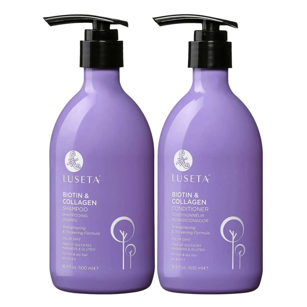 Luseta Biotin & Collagen Shampoo & Conditioner Set - 500 mL - For Thin & Dry Hair