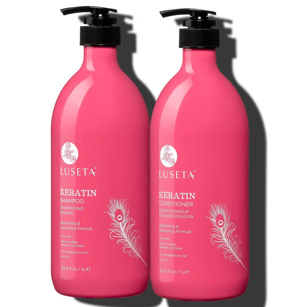 Luseta Keratin Shampoo & Conditioner Combo - 1 L - For Damaged & Dry Hair