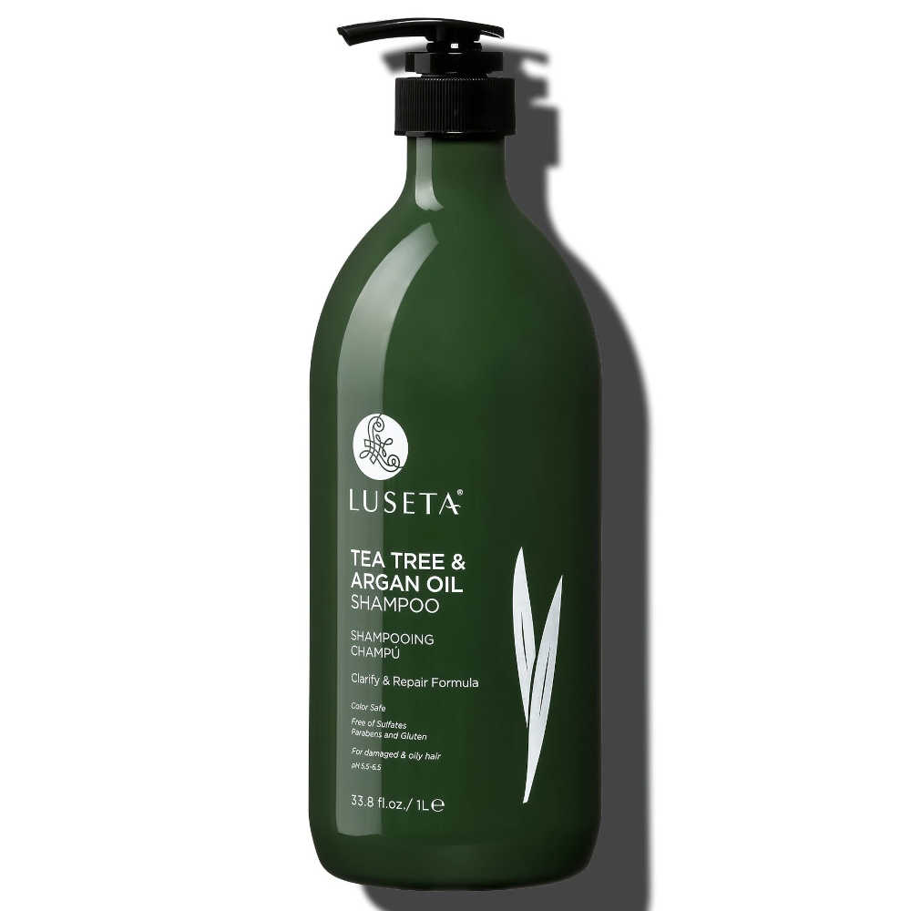 Luseta Tea Tree & Argan Oil Shampoo 1 L - For Damaged & Oily Hair