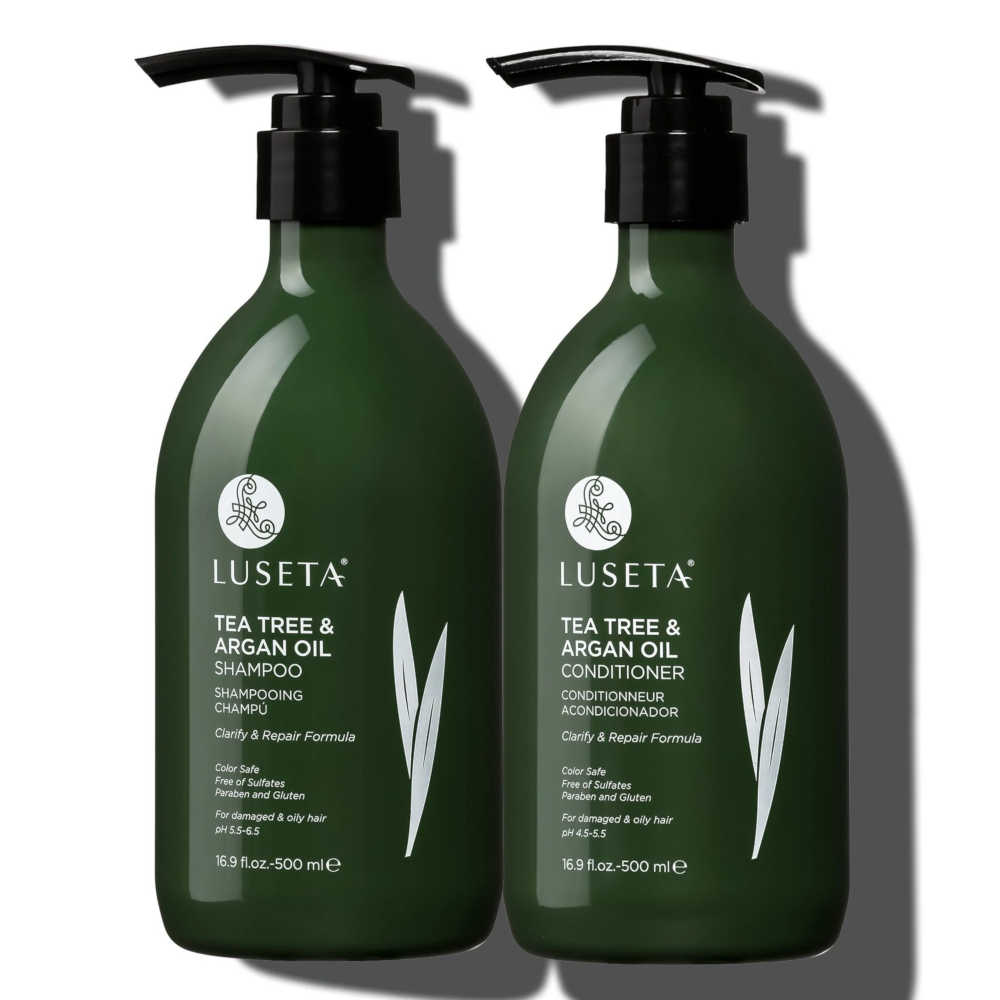 Luseta Tea Tree & Argan Oil Shampoo & Conditioner Set - 500 mL - For Damaged & Oily Hair