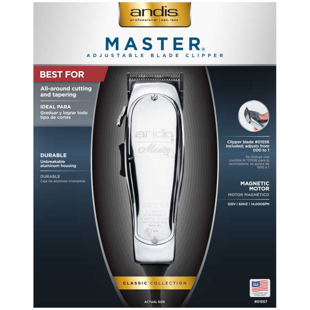 Andis Master Adjustable Blade Hair Clippers - 01585