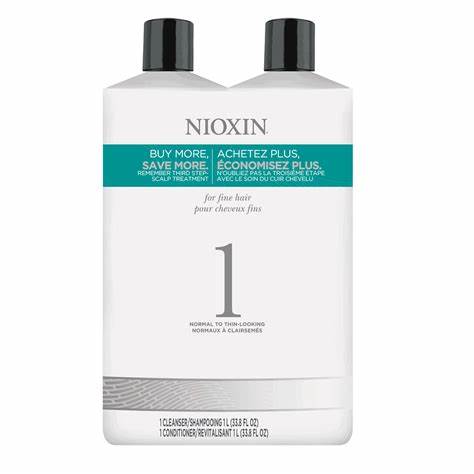Nioxin system 1 Litre Duo - For Natural fine hair. Normal to thin looking.