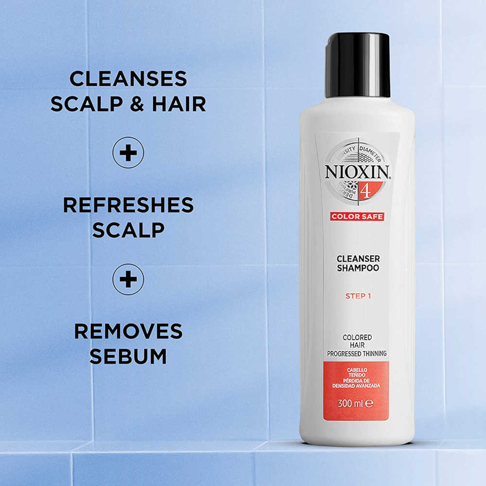 Nioxin System #4 Cleanser Shampoo & Revitalizing Conditioner Duo Set - 300 mL - For Thinning & Colored Hair