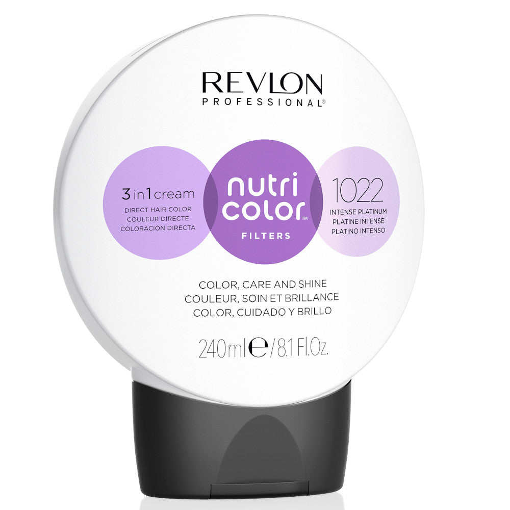 Revlon Professional Nutri Color Filters 1022 Intense Platinum - 3 in 1 Cream Direct Hair Color, Care and Shine - 240 mL