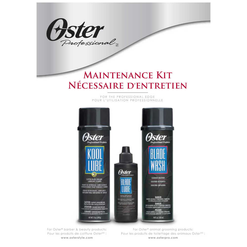 Oster Maintain Kit 3pc - Kool Lube - Blade Wash - Blade Lube