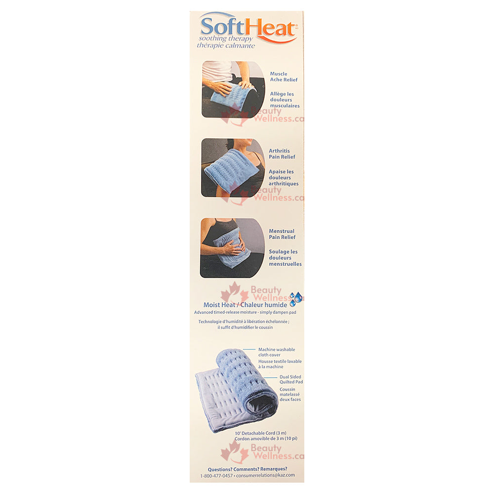 SoftHeat Soothing Therapy Heating Pad - 12" x 24" - Moist or dry with 10 ft cord and limited 5 year warranty