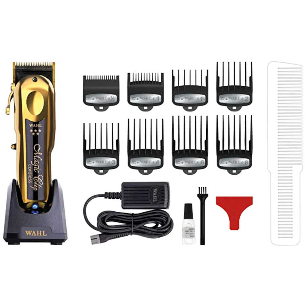 Wahl Clippers - 5 Star Magic Clip Gold - Professional Cordless/Corded Hair Clippers - 56445 - Includes Charging Stand & Premium Cutting Guides
