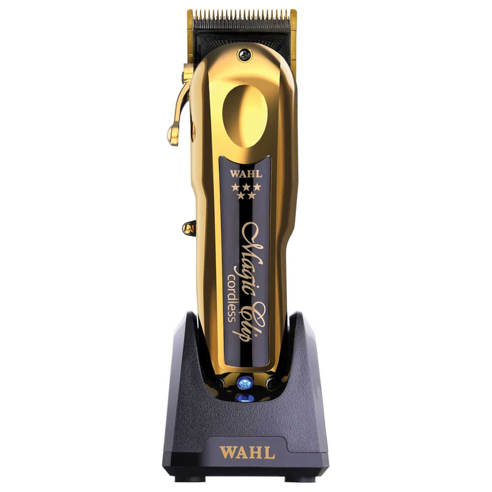 Wahl Clippers: 5 Star Magic Clip Gold - Professional Cordless/Corded Hair Clippers - 56445 - Includes Charging Stand & Premium Cutting Guides
