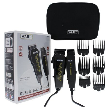 Wahl Clippers and Beard Trimmer Essentials Combo #8329 - Featuring Taper 2000 Clipper and AC Trimmer in Black and Gold