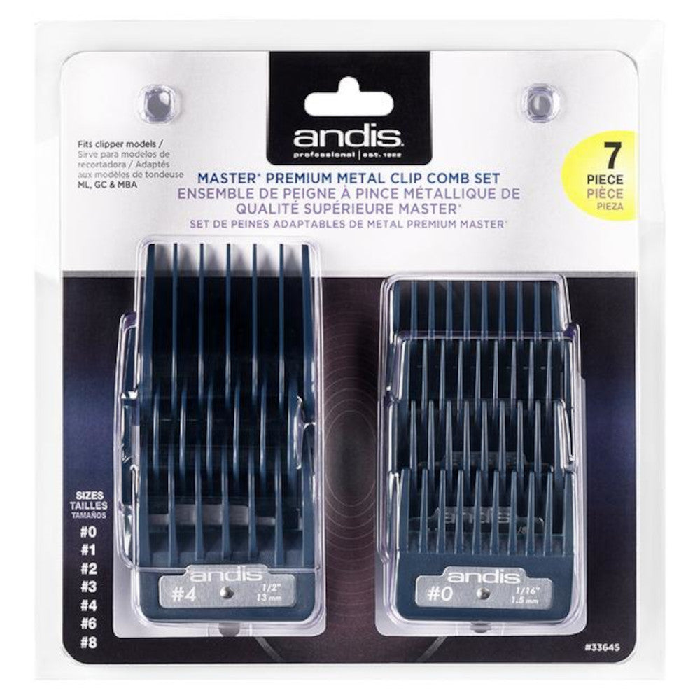 Andis Master Premium Metal Clip Comb Set - #33645