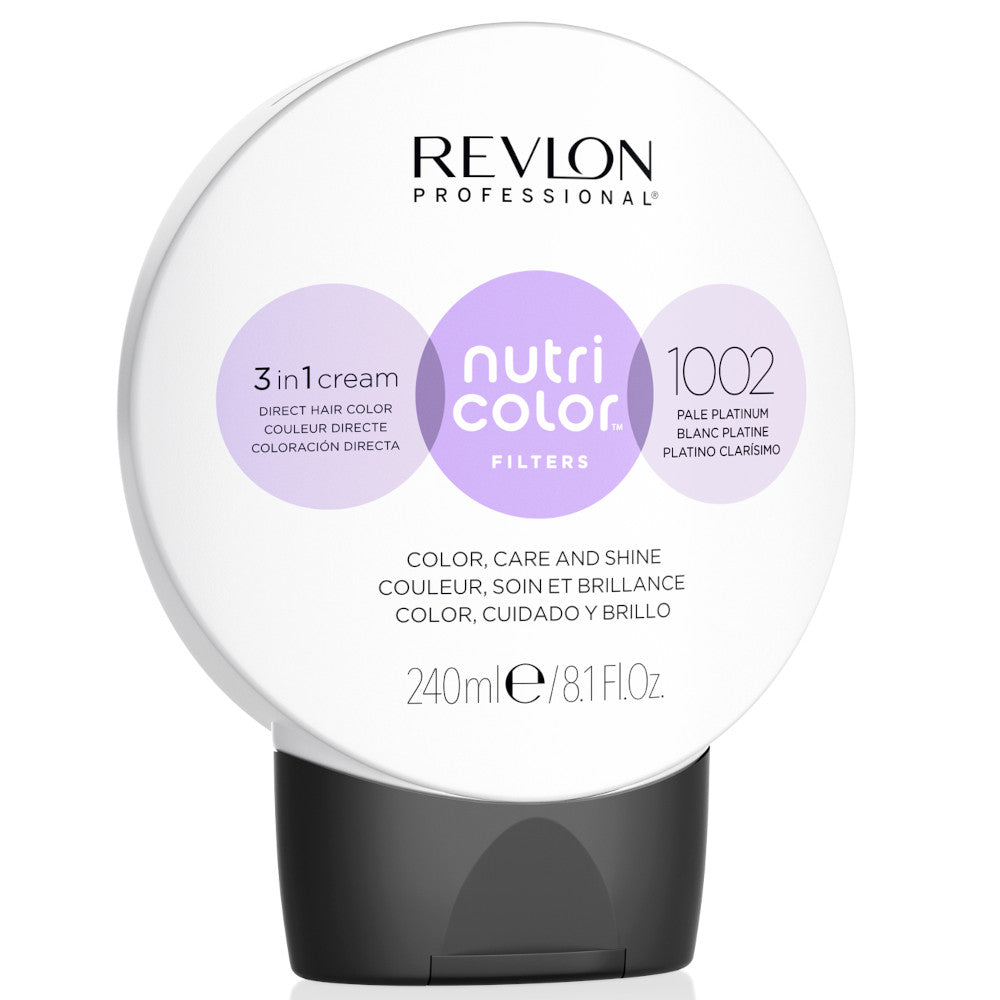 Revlon Professional Nutri Color Filters 1002 Pale Platinum - 3 in 1 Cream Direct Hair Color, Care and Shine - 240 mL