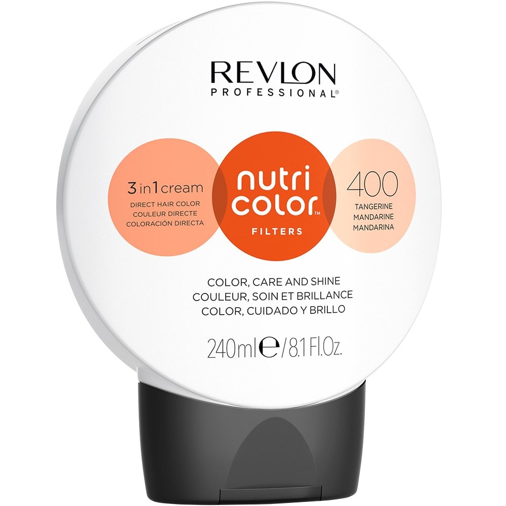 Revlon Professional Nutri Color Filters - 400 Tangerine - 3 in 1 Cream Direct Hair Color, Care and Shine - 240 mL