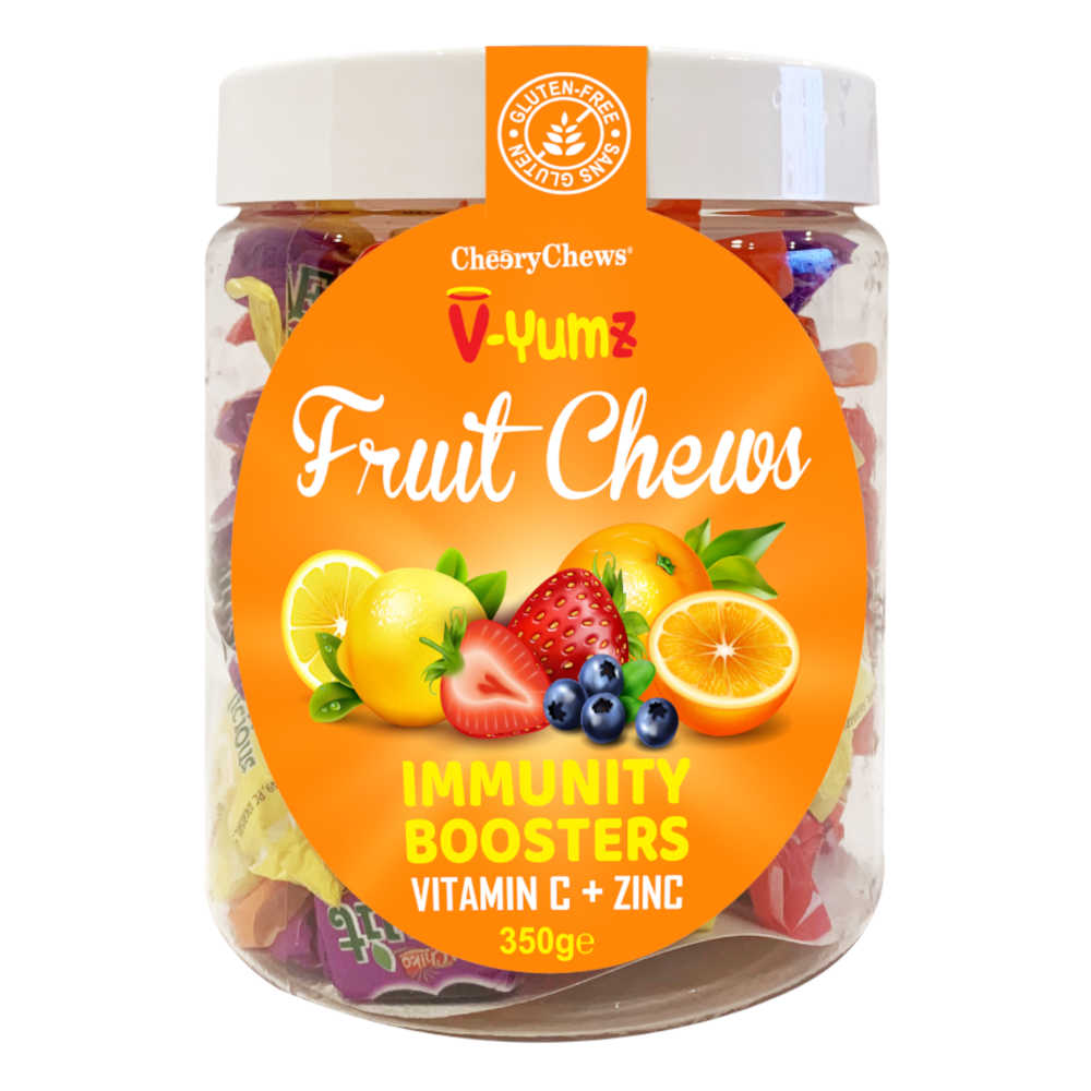 Vitamin C + Zinc Immunity Booster - V-Yumz Fruit Chews - 350 g - by Cheery Chews 